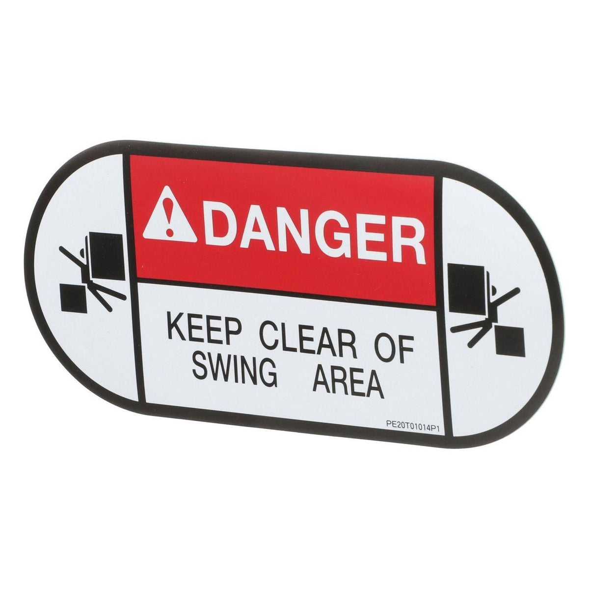 PE20T01014P1 - OEM DANGER DECAL KEEP CLEAR OF SWING AREA - CASE CONSTRUCTION
