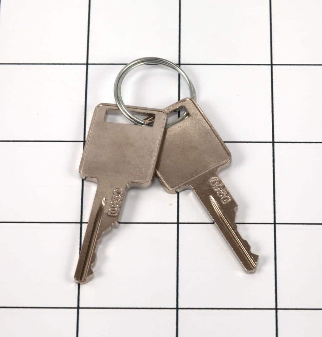GN58322GT - OEM SET OF 2 KEYS WITH D-RING TO FIT GENIE MACHINES - JLG