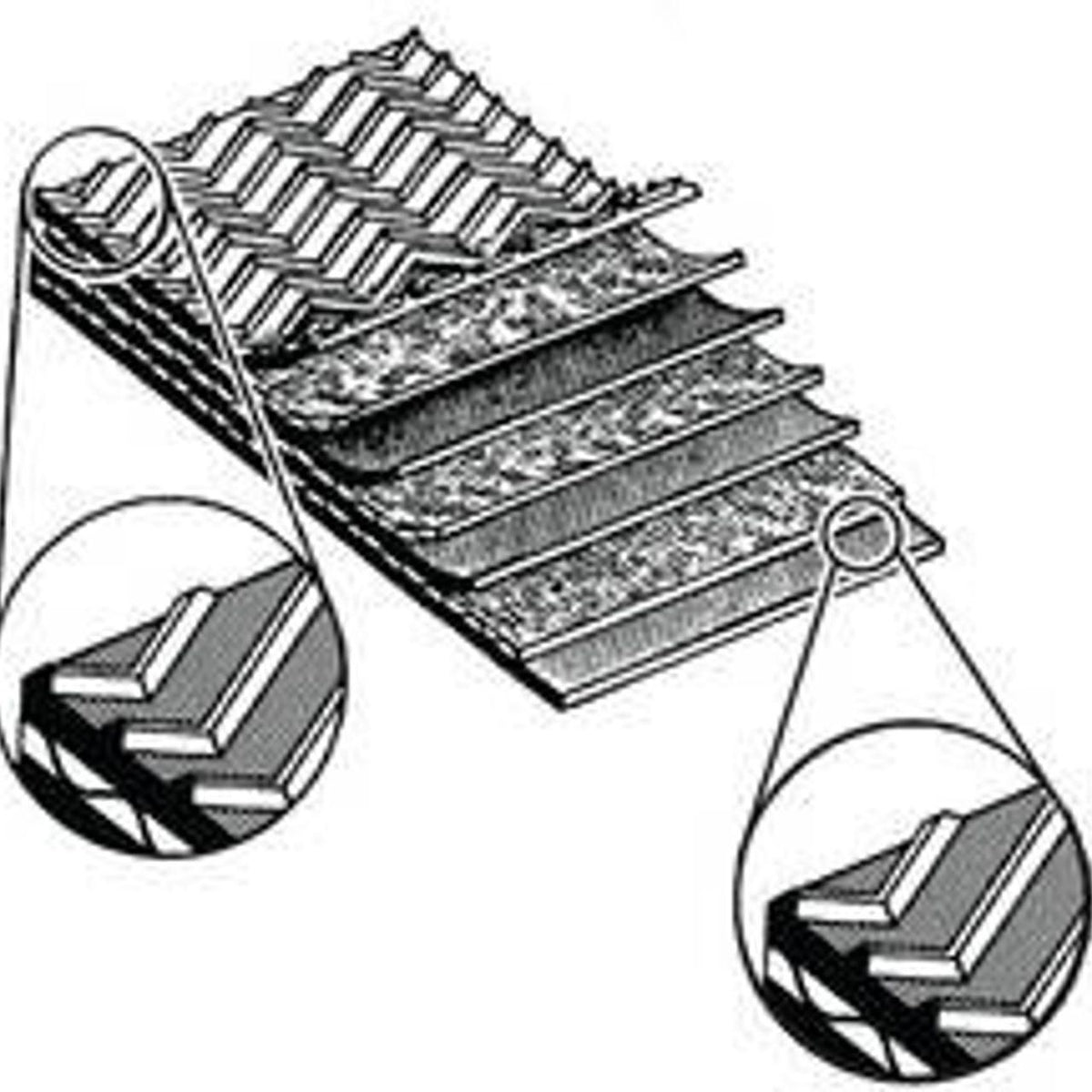 ZAH7700420 - OEM 3 PLY CONTINUOUS CHEVRON ROUND BALER BELT w/ CLIPPER HOOKS - CASE CONSTRUCTION