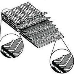 CASE Construction OEM 3 Ply Continuous Chevron Round Baler Belt W/ Clipper Hooks part number ZAH7700420