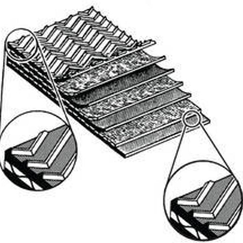 ZAH7700420 - OEM 3 PLY CONTINUOUS CHEVRON ROUND BALER BELT w/ CLIPPER HOOKS - CASE CONSTRUCTION