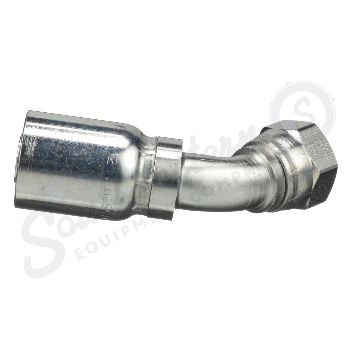 ZJM395 - OEM HYDRAULIC FITTING FEMALE JIC 37 SWIVEL 45 DEGREE ELBOW - CASE CONSTRUCTION