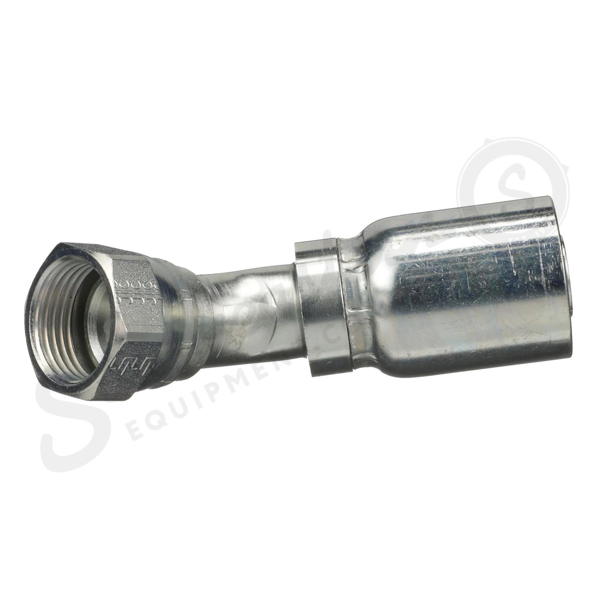 ZJM395 - OEM HYDRAULIC FITTING FEMALE JIC 37 SWIVEL 45 DEGREE ELBOW - CASE CONSTRUCTION