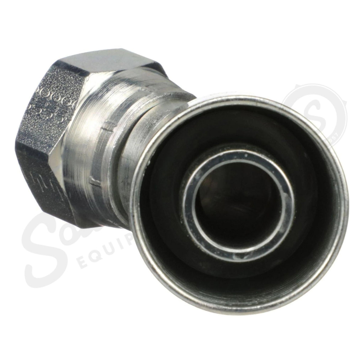 ZJM395 - OEM HYDRAULIC FITTING FEMALE JIC 37 SWIVEL 45 DEGREE ELBOW - CASE CONSTRUCTION