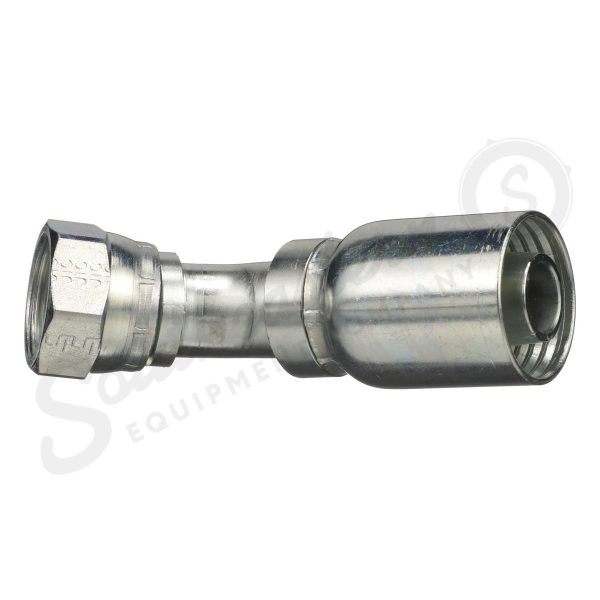 ZJM395 - OEM HYDRAULIC FITTING FEMALE JIC 37 SWIVEL 45 DEGREE ELBOW - CASE CONSTRUCTION