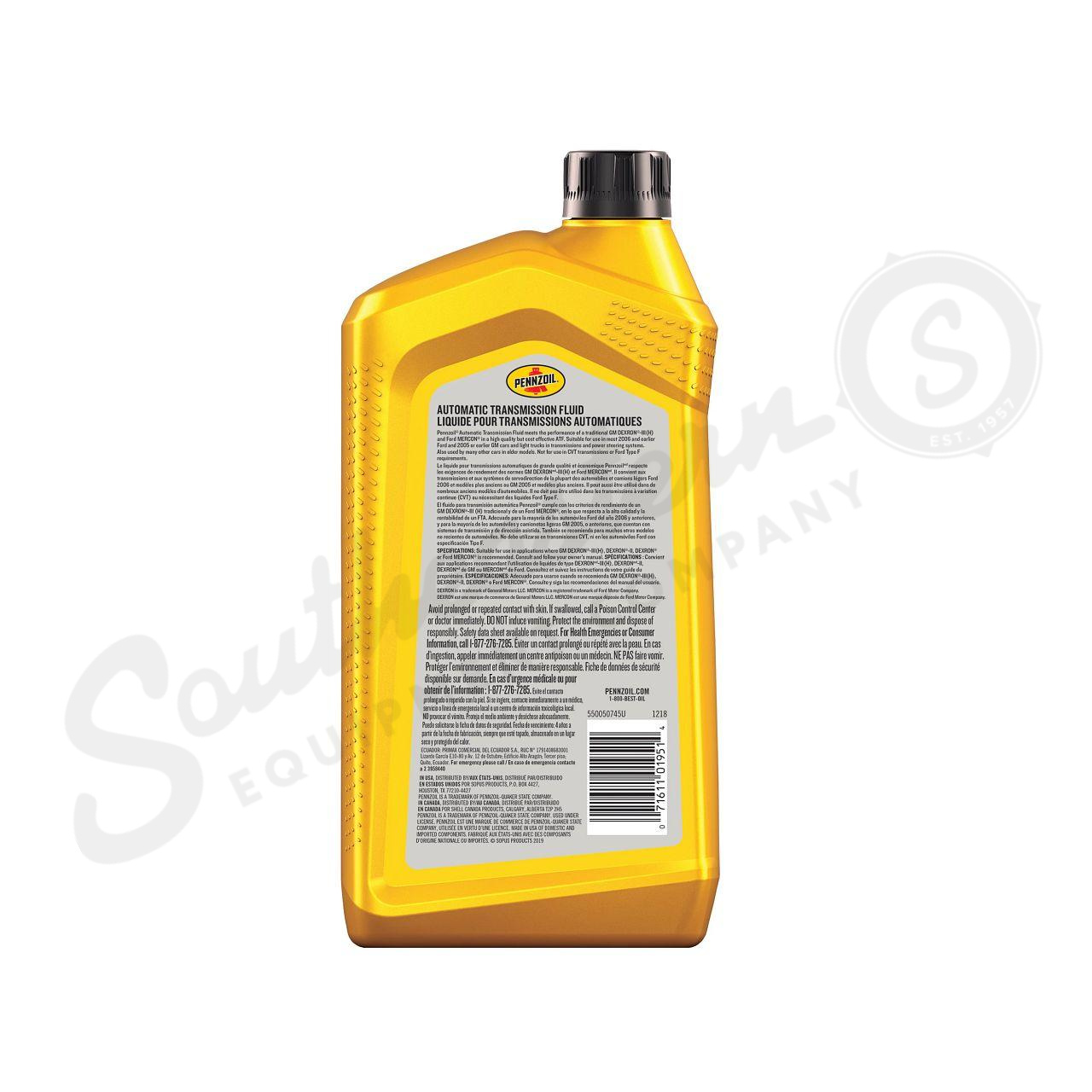 Pennzoil® Automatic Transmission Fluid – 1 qt/0.94 L