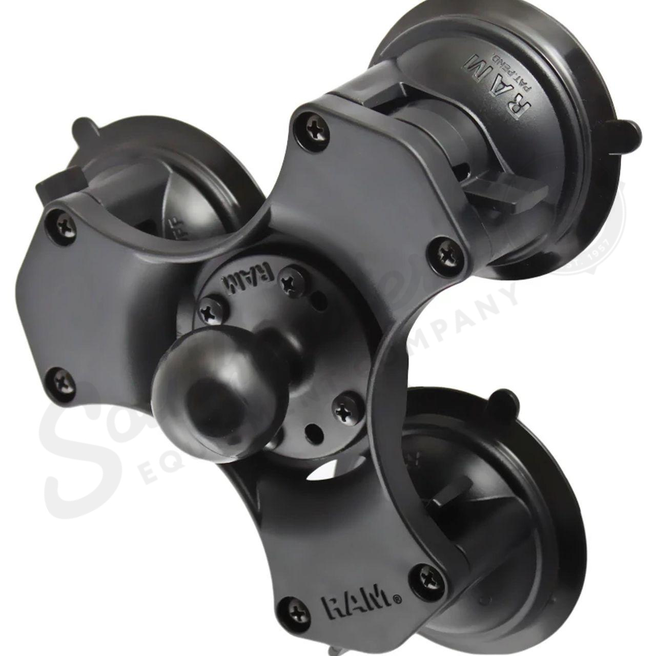 RAM® Twist-Lock™ Triple Suction Cup Base with Ball – 1.5″ Ball/Socket Size