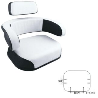 Case Construction Seat Cushion Set - White/Black Vinyl - 3-Piece #AS113002AP