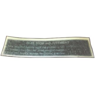 Case Construction International Seat Adjustment Decal #AS124216AP