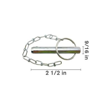 Case Construction Pin and Chain for Trailer Jacks - 9/16in x 2 1/2in UsableL #BE-025-CAX